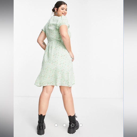 NWT Green Flower Print Dress from ASOS - Picture 3 of 4